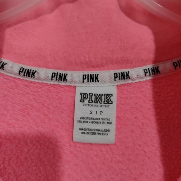 PINK quarter zip hot pink sweatshirt Small - Picture 7 of 8